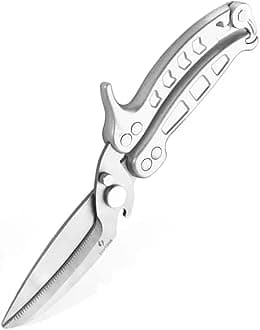 SKYTONE Multi Purpose Made In Japan Kitchen Scissors, food scissors,Premium Stainless Steel Solid Kitchen Shears for Meat, Seafood, Chicken, Vegetables, Herbs, BBQ, Bottle Opener (Large)