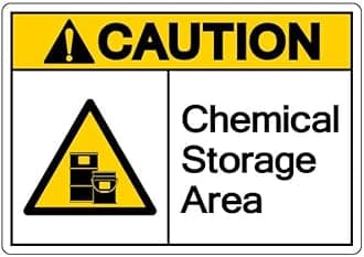CAUTION CHEMICAL STORAGE AREA SIGN | Waterproof Sticker