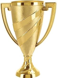 Crown Awards Gold Cup Trophies with Custom Engraving, 5.75" Personalized Gold Swirl Cup Achievement Trophy On Black Base
