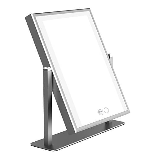 Nitin Lighted Vanity Mirror with Dimmable and Touch Control Design, Fashion Style Makeup Cosmetic Mirrors with Lights, Aviation - Grade Aluminum Frame Packaging Material Velvet Back Plate (Silver)