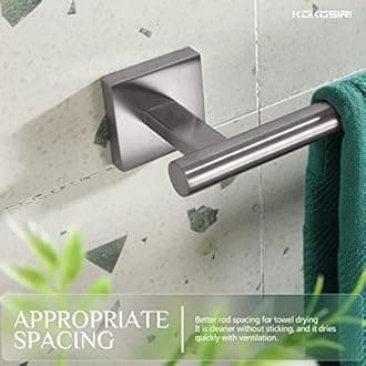 KOKOSIRI Bath Towel Holder Bathroom Accessories Towel Bar for Toilet Kitchen Necklace Holder 20 Inch, 2 Pack Brushed Nickel Stainless Steel B4005BR-L20-P2