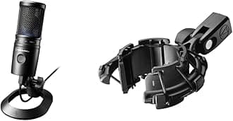 Audio-Technica AT2020USB-X & Shock Mount AT8455 USB Condenser Microphone
