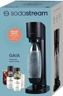 SodaStream Gaia Sparkling Water Maker, Black, Value Pack