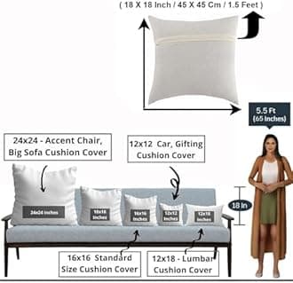 STITCHNEST Set of 5 Polycotton Cushion Covers – Multicolor Traditional Stripe & Motif Print – 18x18 Inches – Ethnic Sofa Cushion Covers for Living Room & Home Decor