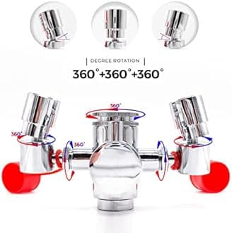 360° Swivel Eye Wash Station - Faucet Mounted Eye Wash Station Sink Attachment, Emergency Eye Wash Faucet with 5 Sink Adapters, Multi-Angle Rotating Eye Washer Station, Eye Wash Adapter for Faucet