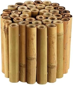 Garden Mile Set Of 3 Heavy Duty Wooden lawn edging border 30cm X 300cm Bamboo Garden Edging Border Bamboo Log Roll Lawn Edge For Flower Beds Grass Yard Pathways Garden Edge