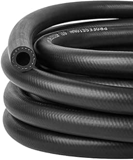 3/8 Inch (10mm) ID Fuel Line Hose 25FT NBR Rubber Push Lock Hose High Pressure 300PSI for Automotive Fuel Systems Engines