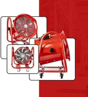 Portable Axial Ventilation Commercial Fume Extractor Blower Fan comes with Free PVC Flexible Duct Hose 5m long & one year Guarantee (18" Inches Fan with Duct)