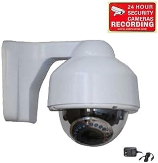 VideoSecu Dome Security Camera 700 TVL Built-in 1/3" Sony Effio CCD Day Night Vision IR Infrared CCTV 3.5-8mm Zoom Lens with Bonus Power Supply and Warning Sticker DMV3IRE BZ8