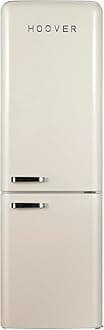 Hoover 300L Bottom Mount Retro Style Refrigerator,Total No Frost Design,Humidity Control, Electronic Control & LED Light, Silver Strip & Ice Twister,1 Year Warranty, Cream - HBR-M300-RC