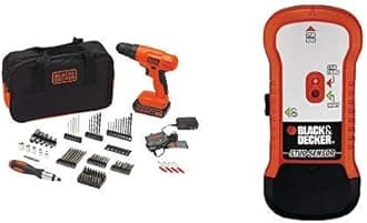 BLACK+DECKER 20V MAX Drill & Drill Bit Set, 100 Piece (BDC120VA100) with BLACK+DECKER SF100 Wood Stud Finder