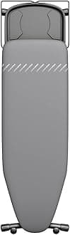 Laurastar 142.0001.898 Plus Ironing, Dark Grey 100% Cotton, 154cm x 46cm, Graphic Lines, Visual Markers, Clip de serrage, Machine Washable, Large and Ergonomic Board