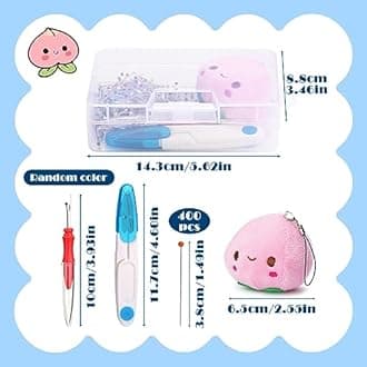 400pcs Sewing Pins, 1.5inch Straight Pins for Fabric, Multicolor Pearlized Ball Head Pins with Pin Cushion and Other Sewing Accessories for Dressmaker, Jewelry DIY Decoration and Project