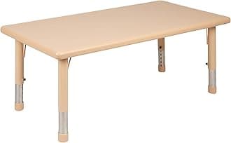 Flash Furniture Wren 24"W x 48"L Rectangular Natural Plastic Height Adjustable Activity Table