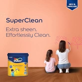 Dulux SuperClean Interior Emulsion Paint For Walls | Soothing Sheen & Rich Finish | Washable & Easy To Clean | Water Based Durable Paint (10L, White on White)