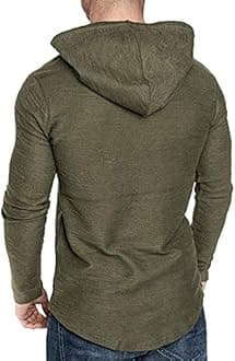Mens Fashion Athletic Hoodies Sport Sweatshirt Solid Color Fleece Pullover