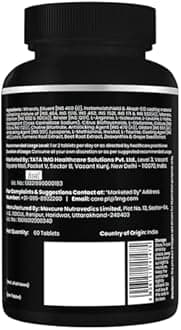Tata 1mg Sports Multivitamin | With Zinc, Vitamin C, Vitamin D, Calcium and Iron,Supports Energy,Immunity,Performance & Stamina | Pack of 60 Tablets