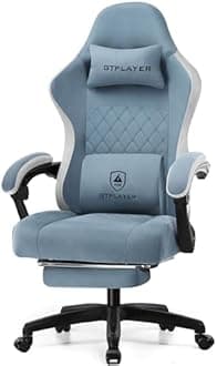GTPLAYER Gaming Chair, Computer Office Chair with Pocket Spring Cushion, Linkage Armrests and Footrest, High Back Ergonomic Computer Chair with Lumbar Support Task Chair with Footrest