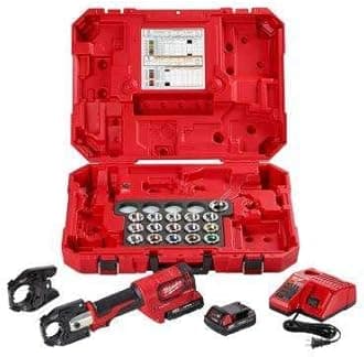 Milwaukee M18 18-Volt Lithium-Ion Cordless Force Logic 600 MCM Crimper Kit with 750 MCM Expanded Jaw