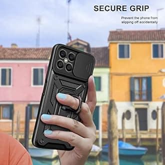 ZMONE for Honor X8A Case Cover with Glass Screen Protector [2 PACK] Built Slide Camera Protection Cover,Military Heavy Duty Full Body Protective Phone Case - Blue