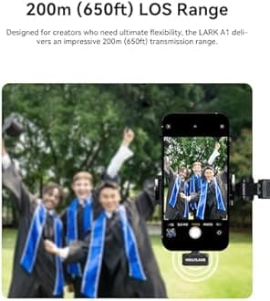 Hollyland Lark A1 Combo Wireless Magnetic Microphone for iPhone/iPad/Android Phone, Mini Wireless Mic with 3-Lv Noise Cancel, EQ & Reverb, 6-Lv Gain Control for YouTube Podcast Vlog Content Creation