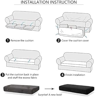 Surwin Jacquard Sofa Cushion Cover Couch Seat Covers Sofa Seat Cushion Slipcovers Sofa Cover, Plush Winter Warm High Stretch Fabric Washable Summer Furniture Protector (Blue,Backrest)