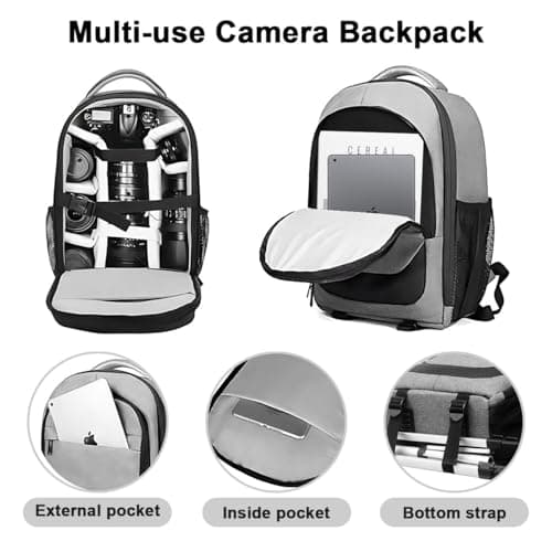 Camera Backpack Bag, Shockproof Large Capacity Photography Camera Case, Partition Camera Padded Backpack, 16L Professional Storage Bag with Removable Compartment Dividers for SLR DSLR Canon Nikon Sony