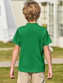 Haloumoning Boys Short Sleeve Henley Shirt Kids Casual Button Front Summer T-Shirts Tops Tees 5-14 Years