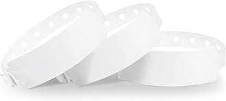 White Plastic Wristbands 100 Pack - Colored Wristbands for Events, Vinyl Wrist Bands of Party Custom Plastic Bracelets Waterproof Wrist Bands for Concerts