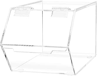 Marketing Holders Candy Bin 5” x 9" with Hinged Lid for Bakeries Convenience Stores and Retail Candy Stores Storage Nut Granola Top Opening Display Cabinet Bread Organizer