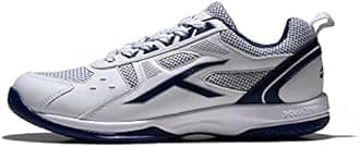 HUNDRED Unisex-Child Raze Non-Marking Cushion Badminton Shoe (White::Navy, 3Uk)