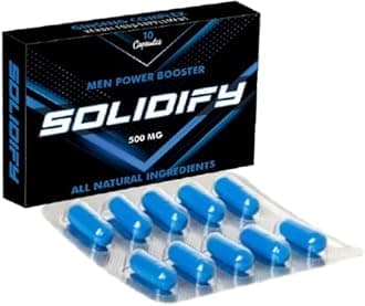 SOLIDIFY 500mg | Unlock Your Potentials with SOLIDIFY | Extra Strength Performance Enhancing Pills for Men | Stamina and Endurance Booster Ginseng Capsules | 10 Capsules