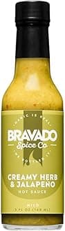 Creamy Herb And Jalapeño Hot Sauce By Bravado Spice Gluten Free, Vegan, Low Carb, Paleo Hot Sauce All Natural 5 oz Hot Sauce Bottle Award Winning Gourmet Hot Sauce