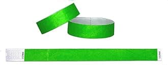 Tyvek Wristbands 3/4 inch 100 Pack, Paper Like Bracelets Used for Events, Nightclubs, waterparks etc. (Neon Green)