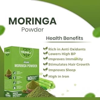 TRUMAX Organic Moringa Powder (200g) |Drumstick Leaf Powder | Natural Multi-vitamin |Good for Immunity, Digestion, skincare and Haircare | 100% Natural and Preservative-free (Pack of 2)