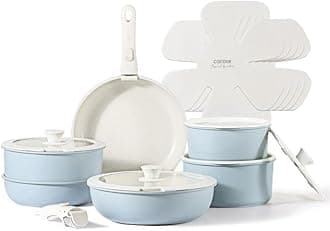 CAROTEPots and Pans Set, Nonstick Cookware Set Detachable Handle, 18pcs Induction Kitchen Cookware Sets Non Stick with Removable Handle, RV Cookware Set, Oven Safe, Blue