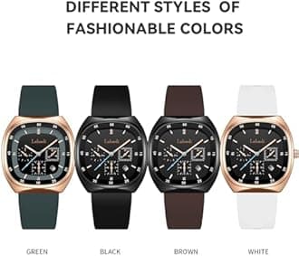 Watch, Women's Watch, Stylish and Versatile Easy-to-Read Women's Wristwatch with Silicone Strap Quartz Watch