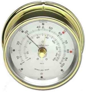 Maestro Wind Speed & Direction Monitor, Brass Case & Silver Dial