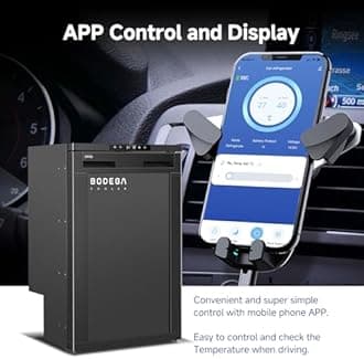 BODEGACOOLER 12 Volt Refrigerator, 83L RV Refrigerator APP Control, RV Fridge and Freezer, Travel Compressor Cooler with Lock, (-4℉-46℉) Car Fridge for Truck, RV, Camping, Boat -12/24V DC, Black