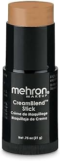 Mehron Makeup Creamblend Stick Face Paint, Body Paint, & Foundation Cream Makeup Body Paint Stick Perfect For Halloween .75 Oz 21 G Light Tan
