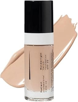 Radiant Professional Wonderlight Serum Lightweight Liquid Foundation Makeup SPF 20 -Alternative to Bronzer Powder-Color Corrector, Under Eye Concealer & Matte Eyeshadow Base-1.01oz-Porcelain Beige(01)