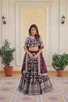 indian ready to wear lehenga choli for women flared party night with stitched blouse LW-7080