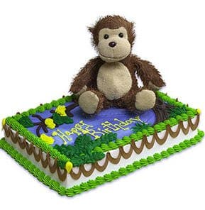 Fuzzy Jungle Monkey Cake Topper