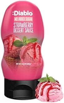 Diablo Sugar Free Strawberry Dessert Sauce • Guilt-Free Indulgence with Real Strawberry Flavor, 12.52 oz ℮ 355 g