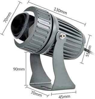 Glowave Outdoor Modern Aluminium Spot Focus High Beam Upto 10 Meters Building Highlighting Light, IP65 Waterproof with Adjustable Head (Warm White)