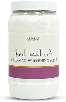 MEDSPA Moroccan Whitening Cream Scrub 2Kg After Bath for Face and Body, Enriched with Vitamine E and Natural Extracts, Peeling, Softner, Moisturizer.