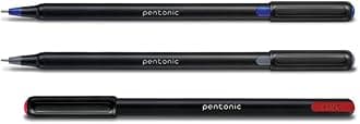 Pentonic Ball Pen (0.7 mm, Black Body, Combo of Pink, Purple, Green, Orange, Sky Blue, Brown, Light Green, Pack of 50)