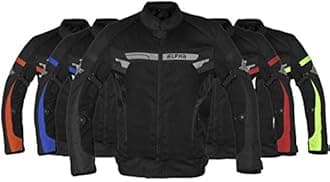 ALPHA CYCLE GEAR BREATHABLE BIKERS RIDING PROTECTION MOTORCYCLE JACKET MESH CE ARMORED (BLACK WIND, XX-LARGE)