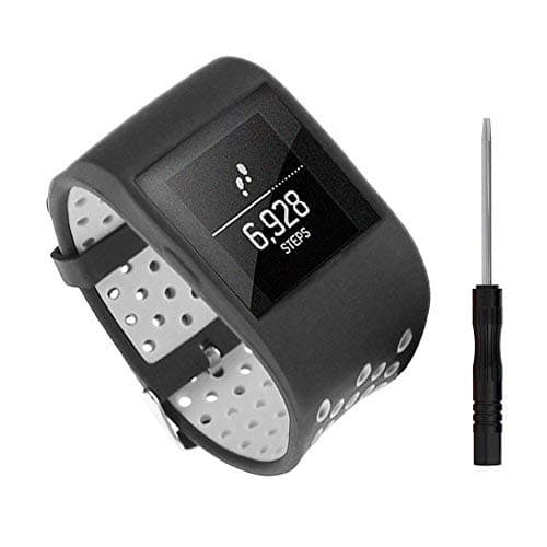 Compatible with Fitbit Surge Replacement Strap Bands, Silicone Accessories for Fitbit Surge Watch Fitness Tracker Wristband WatchBand Wrist Band Women Men, Black-Grey