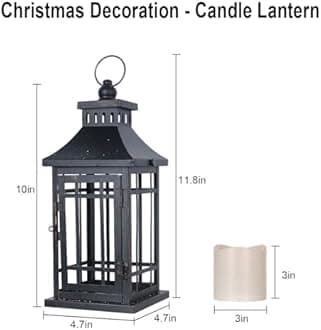 NEEDOMO 2Pack Decorations Indoor, Outdoor Led Lanterns Decorative for Table Centerpieces, Vintage Metal Hanging Candle Holder, Home Decor, Wedding, Party, Living Room, Patio, Porch